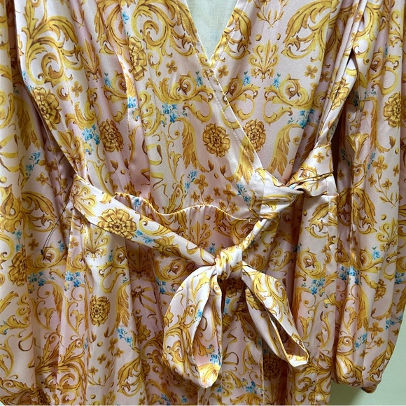 NICoBLU~new ~Cressida Short Wrap Dress ~Blush Pink French Regency Ribbons size 6 - Picture 8 of 16